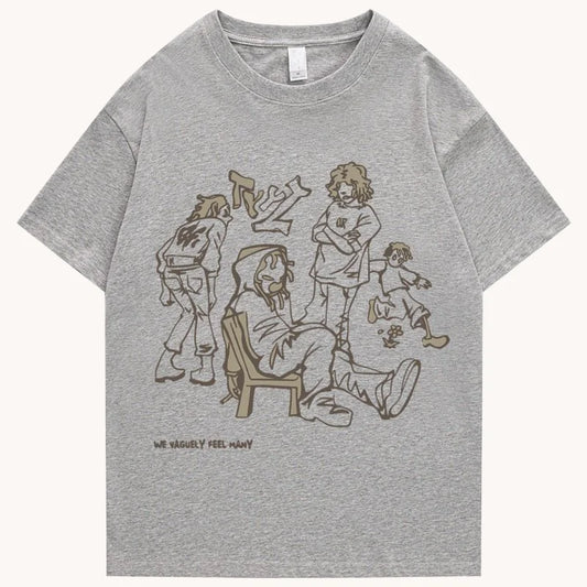 Hip-Hop Cartoon Graphic T-Shirt